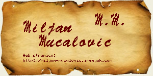 Miljan Mučalović vizit kartica